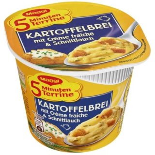 Maggi 5 Minuten Terrine Kartoffelbrei mit Creme fraiche und Schnittlauch