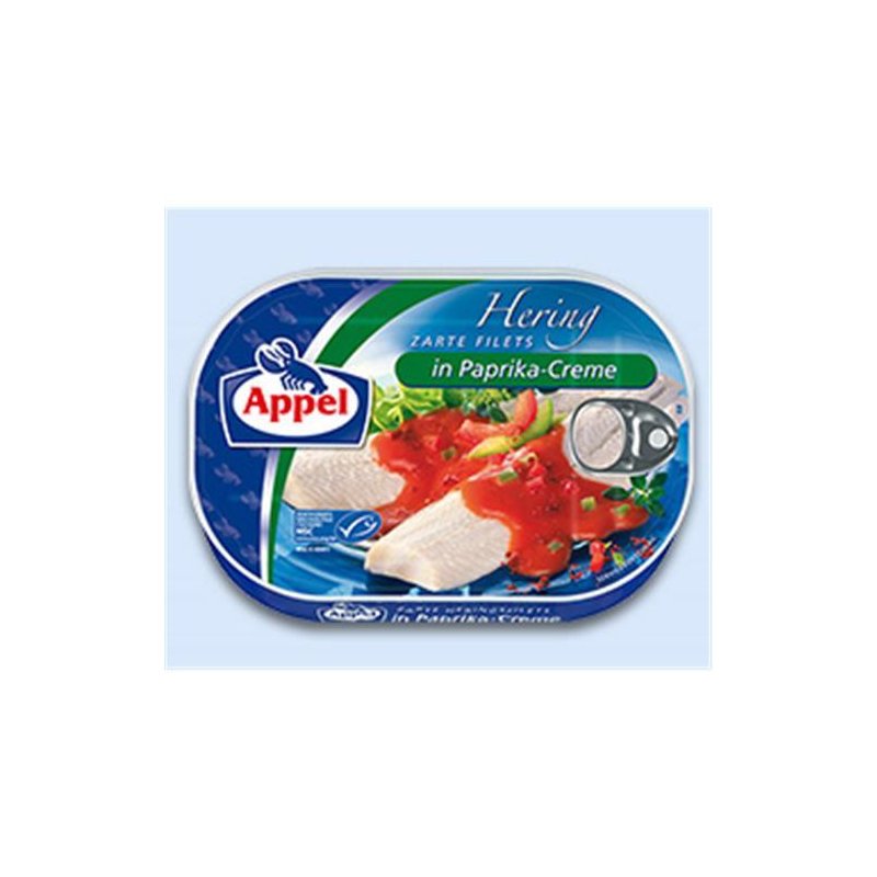 Herring with paprika cream – buy online now! Appel –German Canned foo, $  6,78