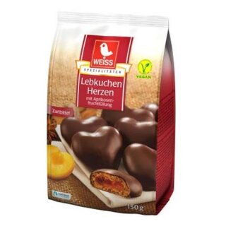Lambertz WEISS Lebkuchenherzen mit Aprikosenfüllung 150g