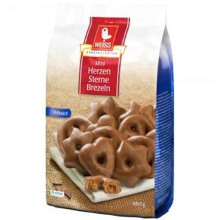 Lambertz WEISS Lebkuchen (Mini Herzen, Sterne, Brezeln) Vollmilch 400g