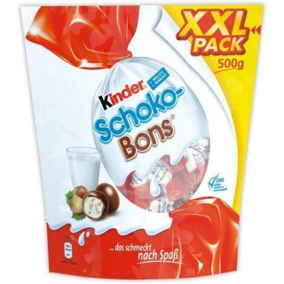 Kinder Schoko Bons 500g - Chocolate Balls - Filled With A Mixture Of Milk Cream And Pieces Of Hazelnut