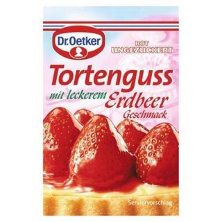 Dr. Oetker cakes glaze red strawberry, 3 pieces á 36 g 108 g bag