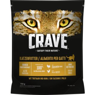 Crave Adult Cat Food -  Turkey & Chicken 750g