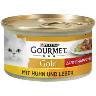 Purina Gourmet Gold - zarte Häppchen in Sauce mit Huhn & Leber 85g
