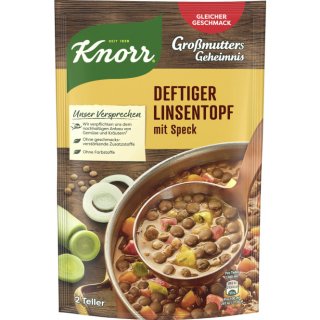 KNORR Großmutters Geheimnis - Deftiger Linsentopf