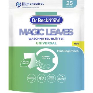  Dr. Beckmann Magic Leaves Universal Detergent Sheets, Pre-Dosed  and Water-Soluble Wash Sheets, Space-Saving and Easy to Use : Health &  Household