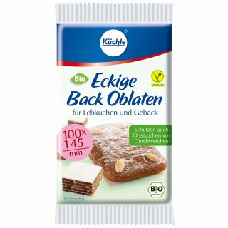Küchle Eckige Back Oblaten Bio 100x145mm