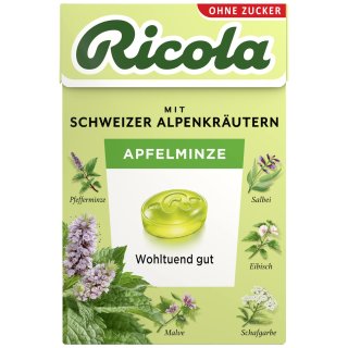 Ricola Apfelminze zuckerfrei 50g