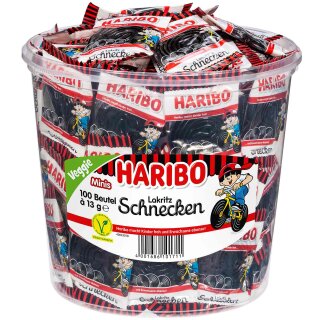 Haribo Licorice Snails Minis 100pcs